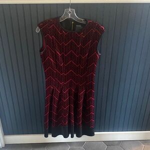 Elegant  Patterned Dress, velvet like material